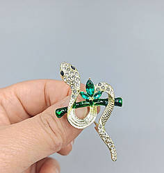 Брошка у формі змійки на гілці, зі сплаву, шпильки у формі маленьких тварин