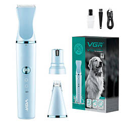Акумуляторна машинка для стрижки тварин VGR 3 в 1 V-205 GM-55