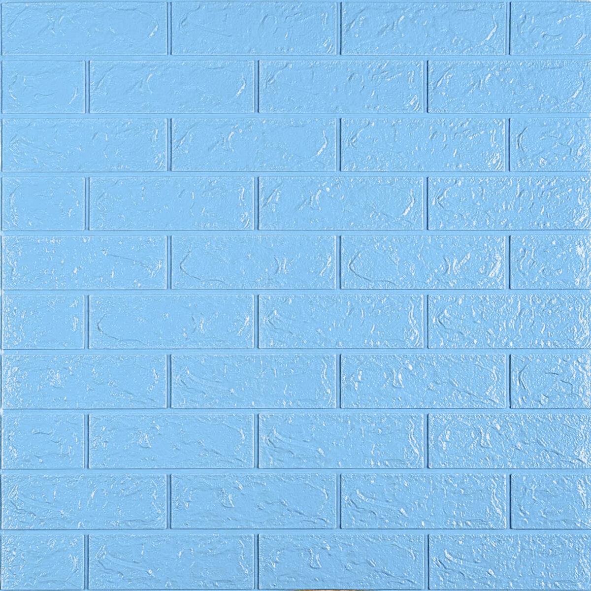 3D панель самоклеюча цегла Блакитна 700х770х5мм (005-5) SW-00000297
