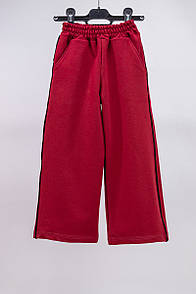 Дитячі штани палаццо з лампасами для дівчинки двунитки