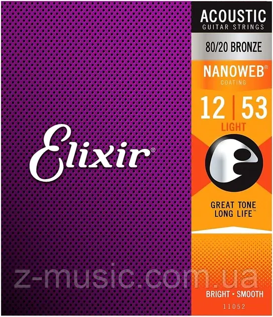 Струни для акустичної гітари Elixir AC NW L (12-53)