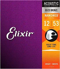 Струни для акустичної гітари Elixir AC NW L (12-53)