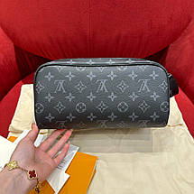 Чорна шкіряна косметичка Louis Vuitton Toilet Dopp Kit Pouch Eclipse Луї Віттон несесер LV, фото 6