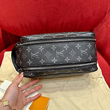 Чорна шкіряна косметичка Louis Vuitton Toilet Dopp Kit Pouch Eclipse Луї Віттон несесер LV, фото 3