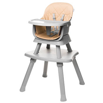 Стілець для годування 4BABY Master 6в1 camel (маленький стільчик + практичний столик) Бежевий