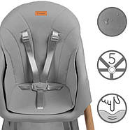 Стільчик для годування Kidwell Karimi 2в1 gray (дерев'яний, складаний, на коліщатках) Сірий, фото 6