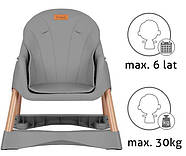 Стільчик для годування Kidwell Karimi 2в1 gray (дерев'яний, складаний, на коліщатках) Сірий, фото 7