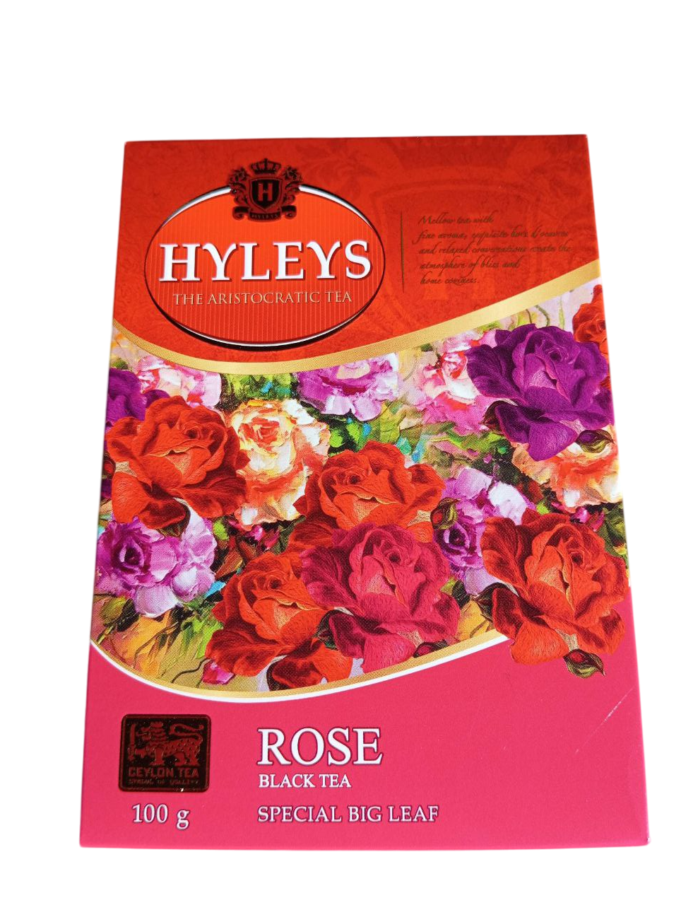 Чорний великолистовий цейлонський чай із пелюстками троянди Hyleys Rose, 100 грамів, фото 1