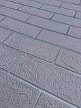 №121 Самоклеюча 3Д панель "Біла цегла з Срібним швом" 77×70 см товщина 3 мм, фото 8