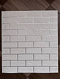 №121 Самоклеюча 3Д панель "Біла цегла з Срібним швом" 77×70 см товщина 3 мм, фото 6