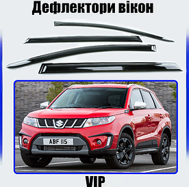 Дефлектори вікон, вітровики Suzuki Vitara 2015 -> (скотч) VIP