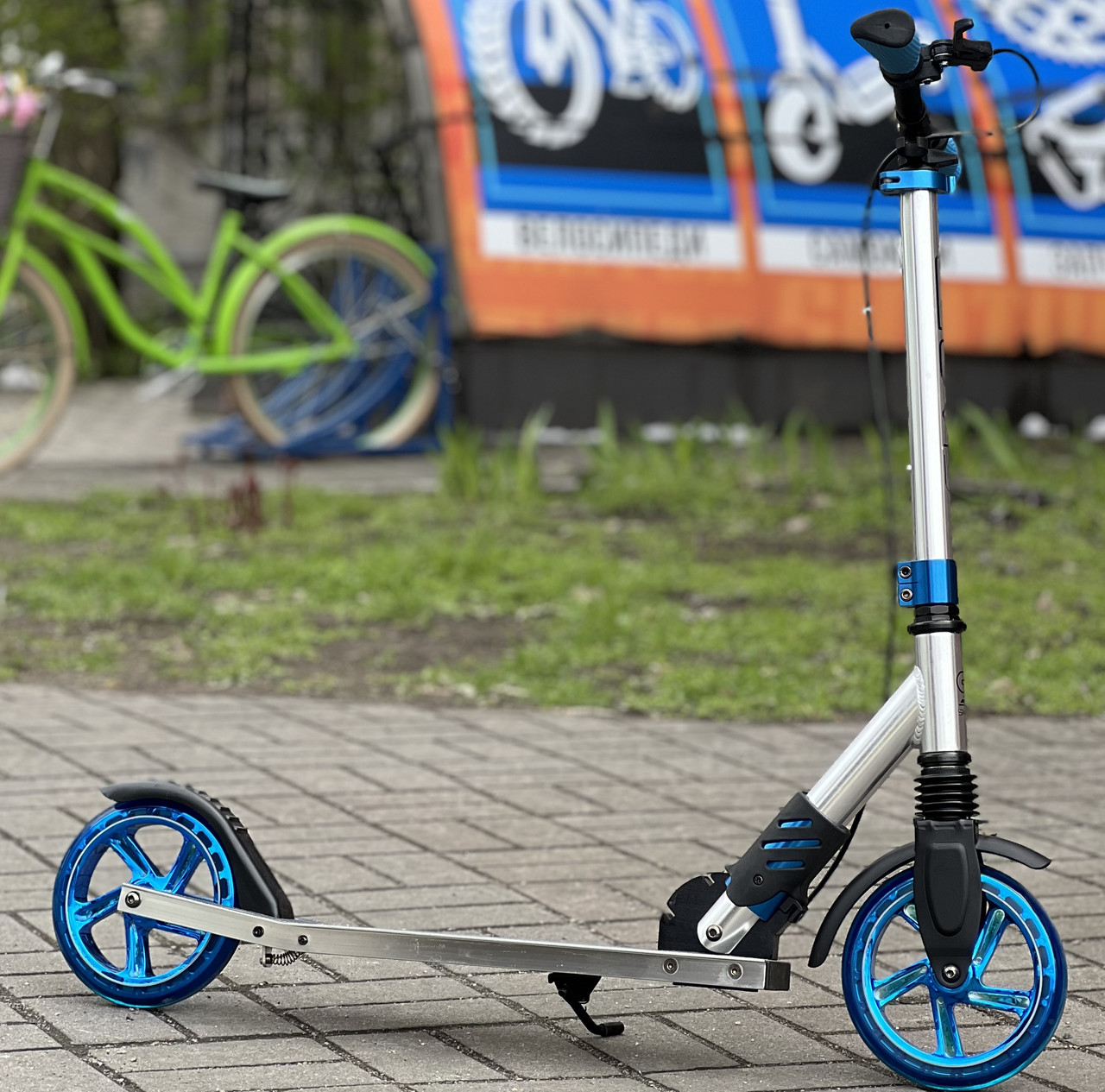 Двоколісний самокат міський Skyper Range S-18055 чорно-синій, фото 1