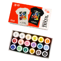 Набір акрилових фарб для розпису тканин STYLE, 18кол., 20мл, ROSA Talent 13420216