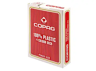 Пластикові гральні карти | Copag 4 Colour Jumbo Index червона, фото 3