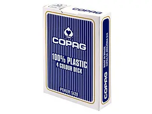 Пластикові гральні карти | Copag 4 Colour Jumbo Index синя, фото 3