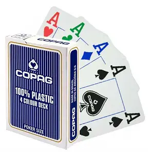 Пластикові гральні карти | Copag 4 Colour Jumbo Index синя, фото 1