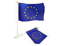 Прапорець зі штоком 14см*21см ЄВРОСОЮЗ 10шт/уп ТМ Україна