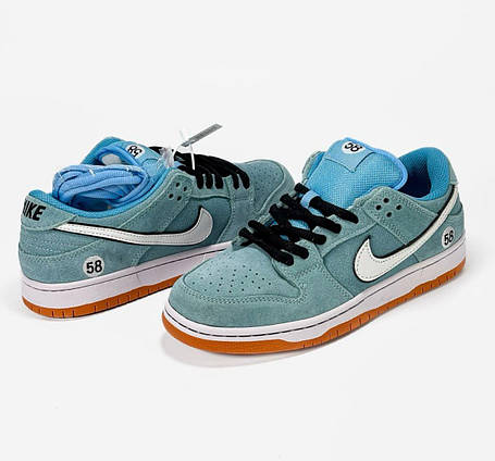 Чоловічі кросівки Nike SB Dunk Low Club 58 Gulf Кеди Найк СБ Данк блакитні замш демісезон, фото 1