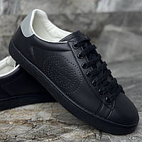 Жіночі шкіряні кеди Gucci Ace чорні