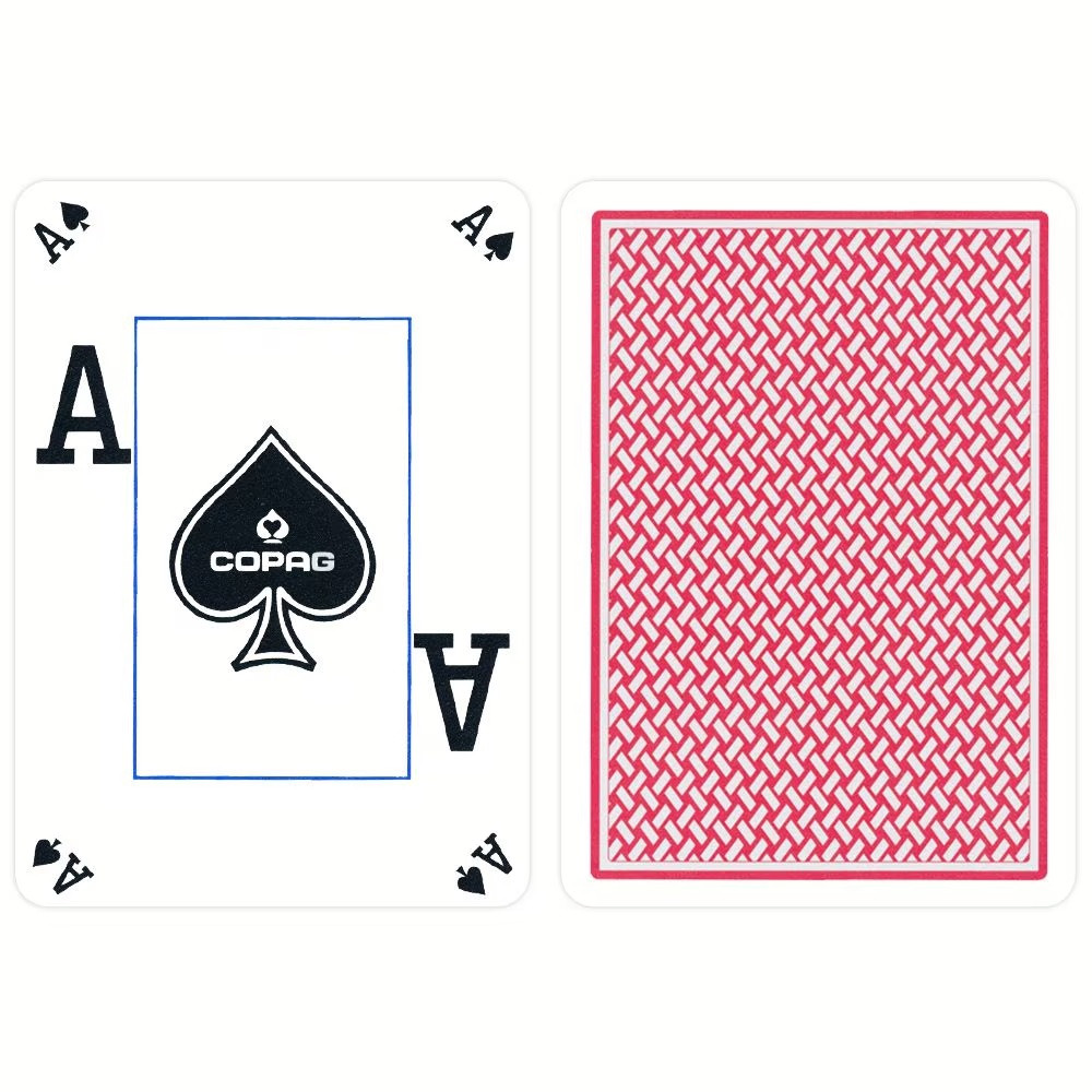 Пластикові гральні карти Copag "Texas hold'em" Silver червоні