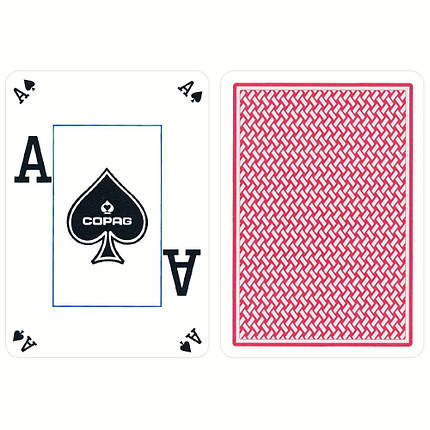 Пластикові гральні карти Copag "Texas hold'em" Silver червоні, фото 1