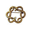 Брошка під золото у формі двох зміїв (сплетіння) 3*3 см, для піджака, рюкзака, фото 2