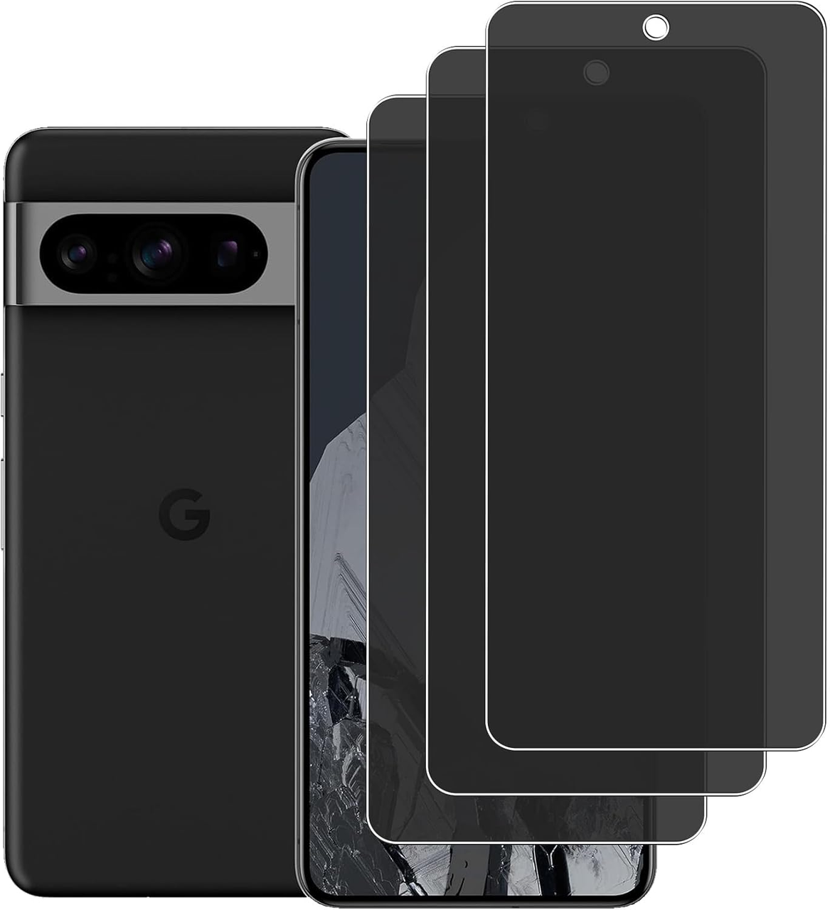 Захисне скло 3 шт CDK для Google Pixel 7 Pro | 3D Антишпион Full Glue (020547) (black)