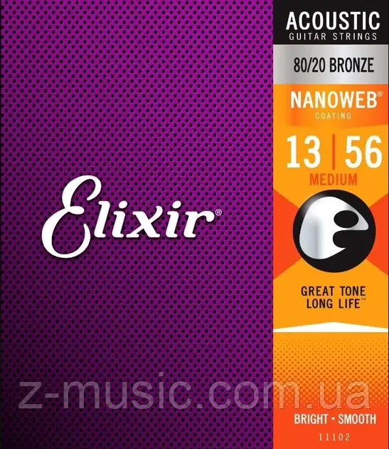 Струни для акустичної гітари Elixir AC NW M (13-56)