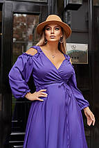 Довга шовкова сукня на запах батал, фото 5