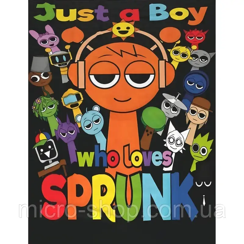 Плюшевий плед ковдра Спрункі Інкредібокс Sprunki Toy Incredibox 180х220 см, фото 1