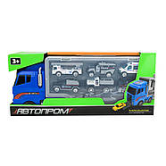 Дитячий трейлер із машинками PS006-3 в наборі 6 машинок, фото 2