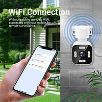 Бездротова вулична камера спостереження WiFi A6s поворотна з підсвічуванням датчиком руху для охорони, фото 7