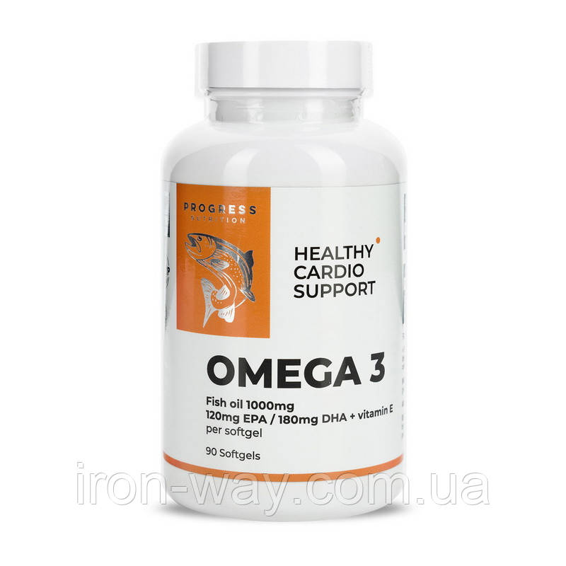 Progress Nutrition Omega 3 + Vitamin E (90 softgels)
