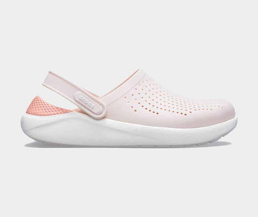 Сабо Crocs LiteRide Clog Powder/White Крокси жіночі лайтрайд пудра-білі оригінал, фото 1
