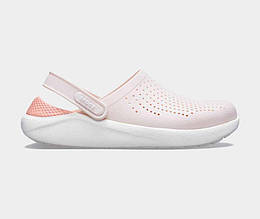 Сабо Crocs LiteRide Clog Powder/White Крокси жіночі лайтрайд пудра-білі оригінал