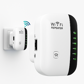 Підсилювач WiFi до 300 Мбіт/с, 2,4G, від мережі, МТ02 / WiFi репітер / Ретранслятор вайфая / Підсилювач вай фай
