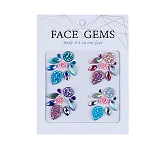 Наклейки блискучі кристали барвисті 3D Face Gems, фото 2