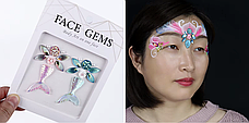 Наклейки блискучі кристали барвисті 3D Face Gems, фото 5