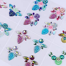 Наклейки блискучі кристали барвисті 3D Face Gems, фото 5