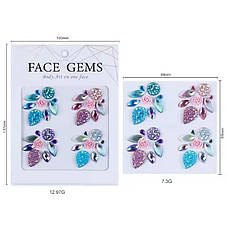 Наклейки блискучі кристали барвисті 3D Face Gems, фото 6