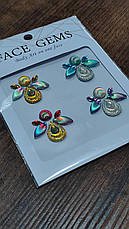 Наклейки блискучі кристали барвисті 3D Face Gems, фото 2