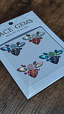 Наклейки блискучі кристали барвисті 3D Face Gems, фото 4