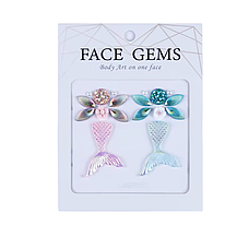 Наклейки блискучі кристали барвисті 3D Face Gems, фото 3