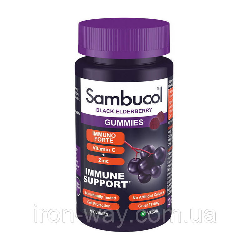 Sambucol Immuno Forte + Vitamin C + Zinc (30 gummies), фото 1