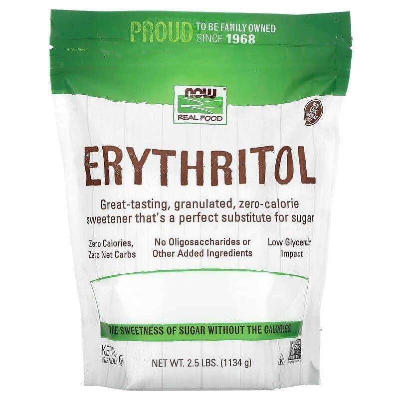 Еритритол, сахарозамінник, Erythritol, Now Foods, Real Food, 1134 г