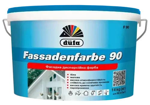 Фарба фасадна Dufa Fassadenfarbe F90, 14 кг, білий, матовий, фото 1
