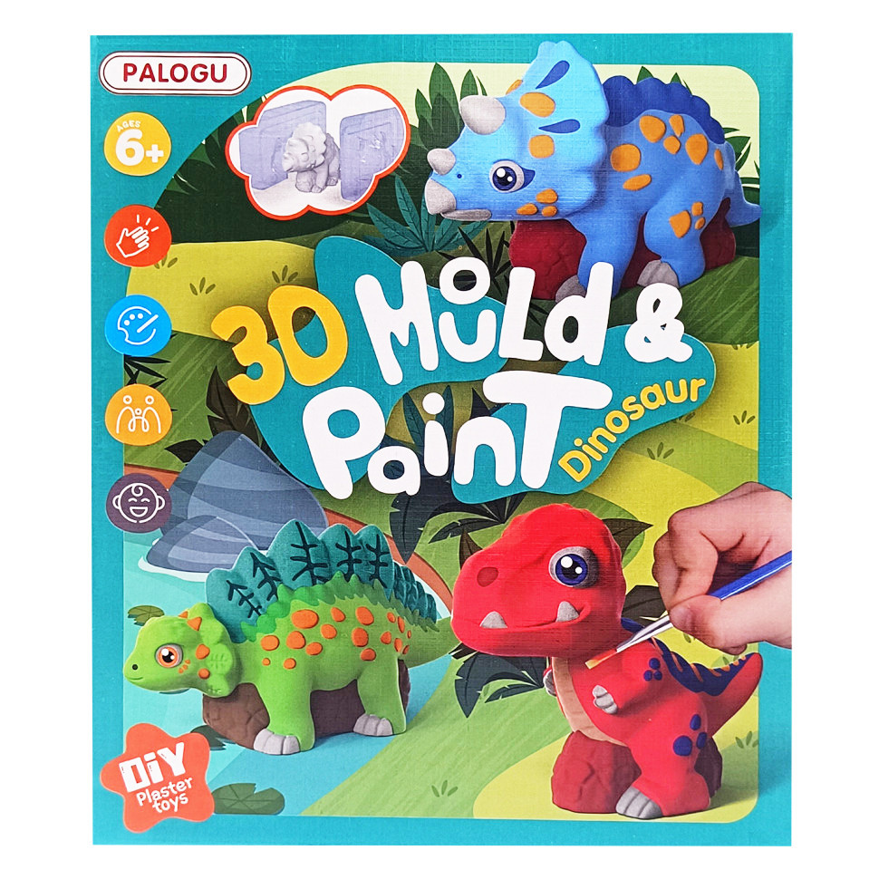 Набір для творчості Гіпсова розмальовка "Dinosaur" S138-31 гіпс, форми, фарби, фото 1