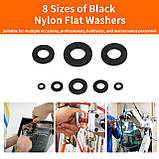 Набір 500 шт. прокладок, розпірних, ізоляційних кілець із чорного нейлону (М2 М2.5 M3 M4 M5 M6 M8 M10). До органа, фото 4