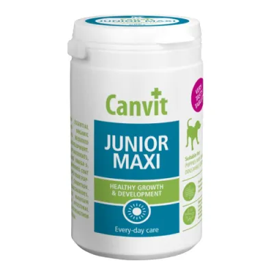 Вітаміни Canvit (Канвіт) Junior Maxi для цуценят і молодих собак вагою понад 25 кг здоровий ріст та розвиток 230 г