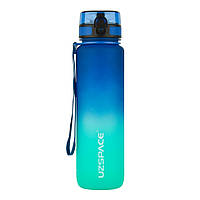 Пляшка для води UZSPACE 3038(Blue-Green) 1000 мл, синьо-зелена